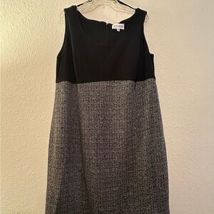 Studio One Silver Sheath Dress Sleeveless Scoop Neck Midi